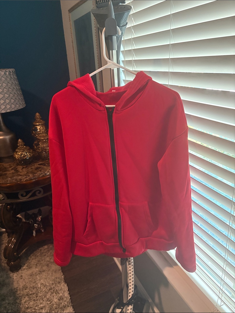 Red Zip-Up Hoodie Jacket - Women